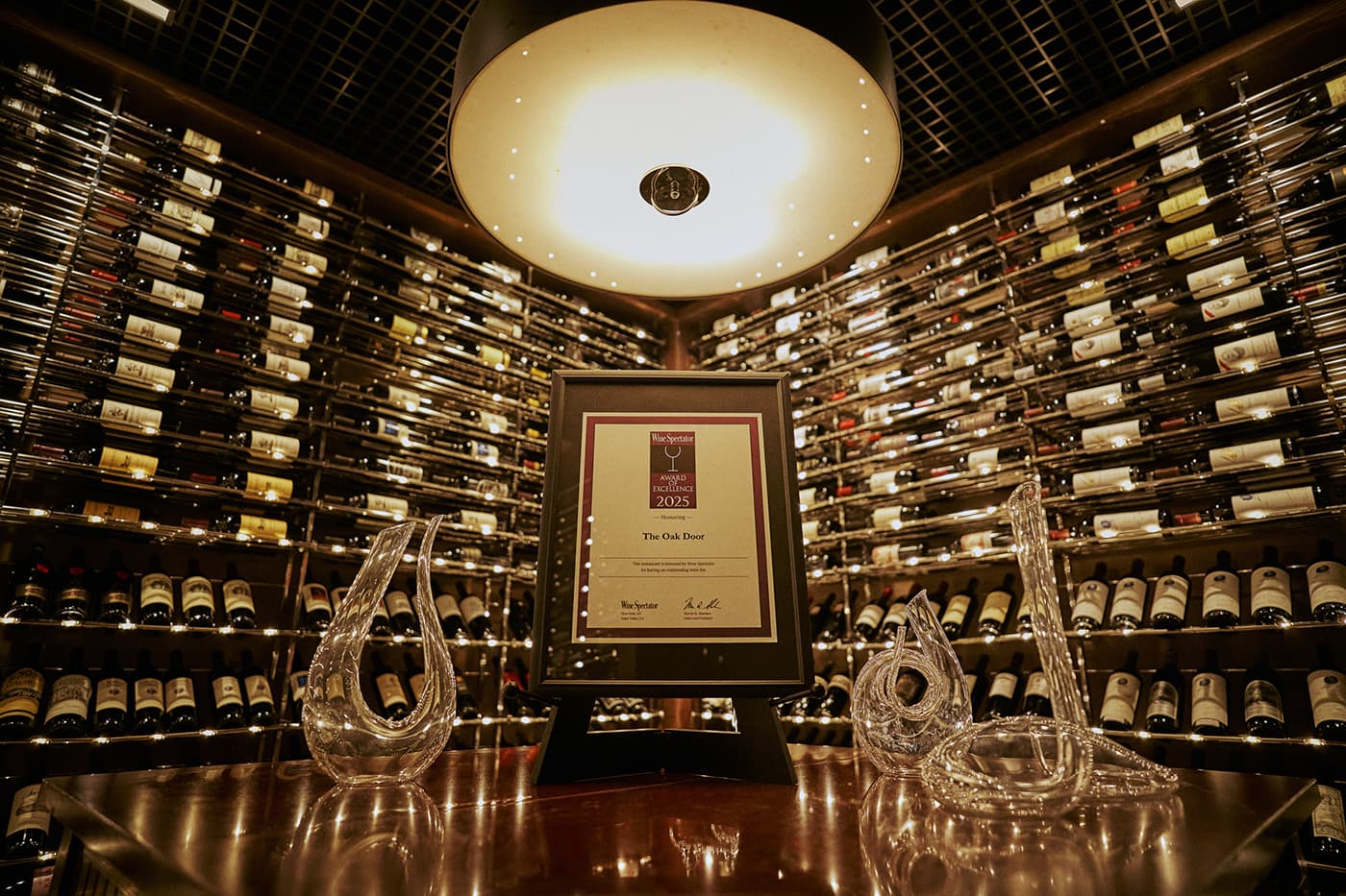 The Oak Door Receives Wine Spectator Award of Excellence 2025