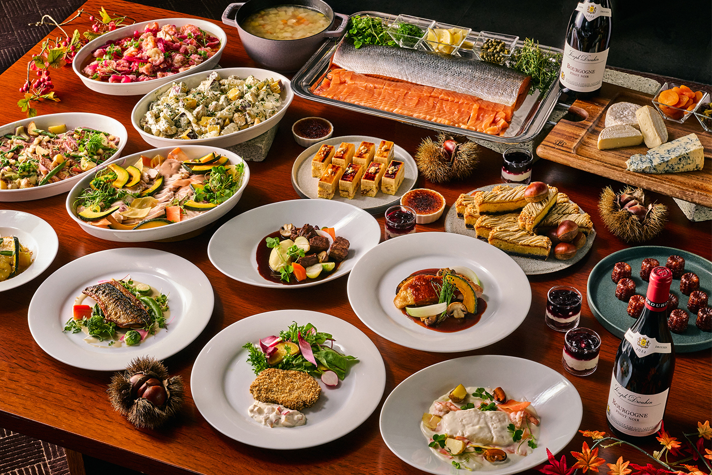 Seasonal Autumn Semi buffet Dinner – Choice of Main Dish with Unlimited Appetizers and Desserts