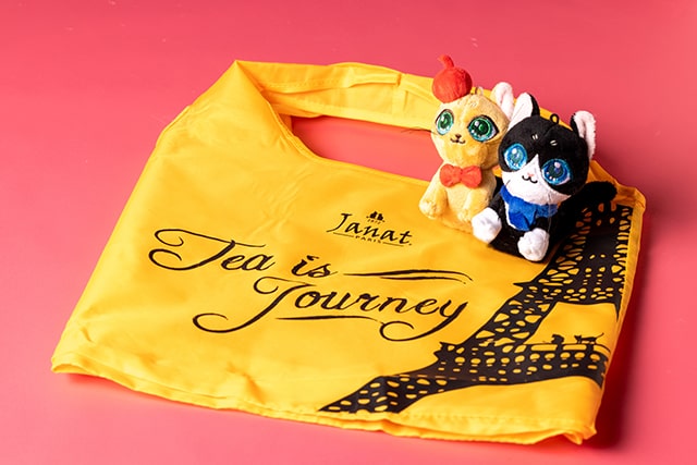 ラッキーキャット&ストロベリー アフタヌーンティー ブッフェ JANAT エコバッグとぬいぐるみ  640