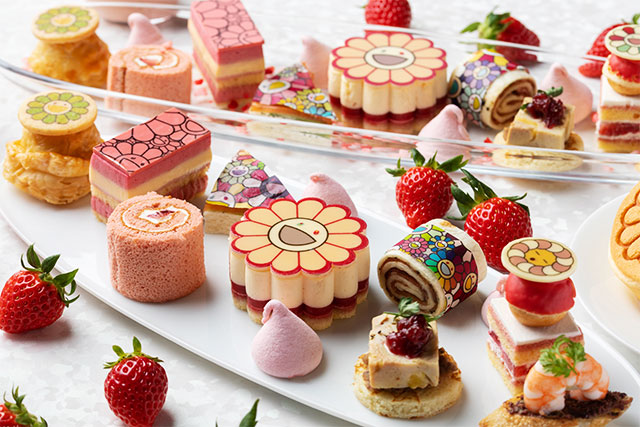 村上隆ストロベリーアフタヌーンティー プレート盛りイメージ