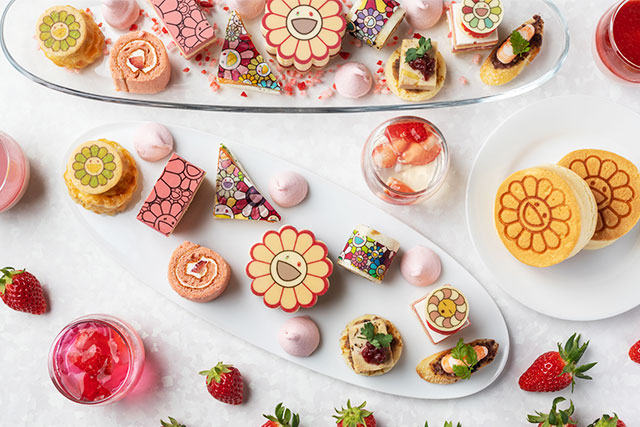 村上隆ストロベリーアフタヌーンティー プレート盛りイメージ