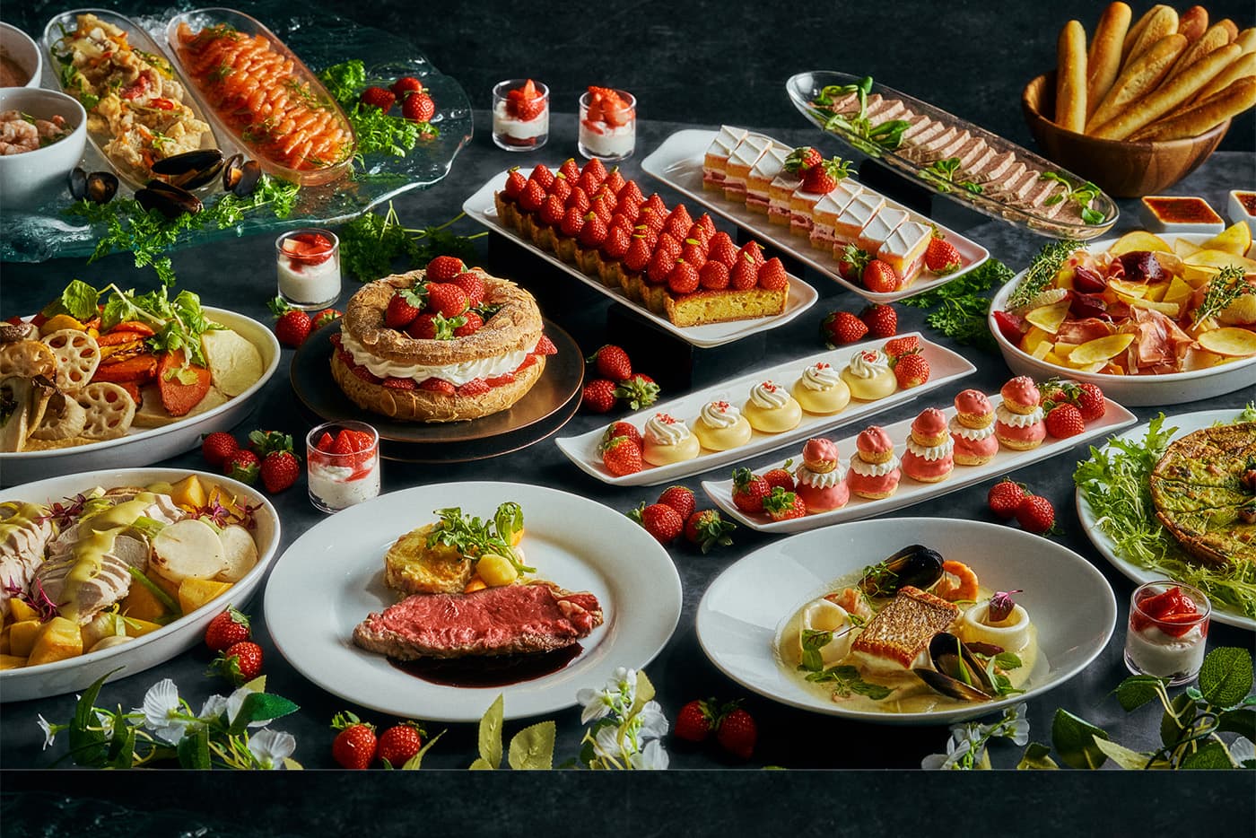 季節の食材を堪能するセミビュッフェ ディナー ～ローストビーフなどの選べるメインと20種類の前菜＆デザートビュッフェ