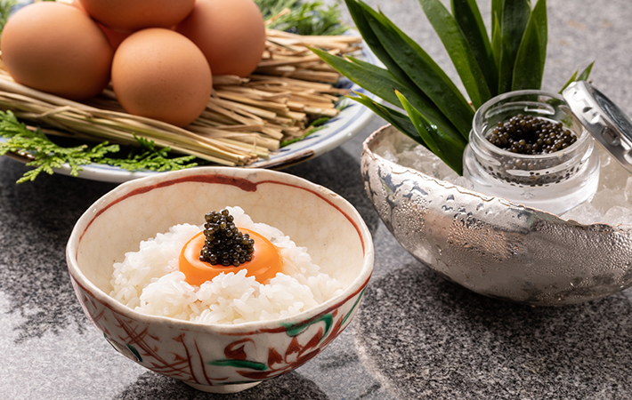 キャビアと楽しむ卵かけご飯