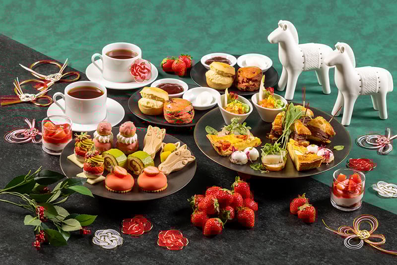 グランド ハイアット 東京 フレンチ キッチン ストロベリー&宇治抹茶 ニューイヤー アフタヌーンティー PC