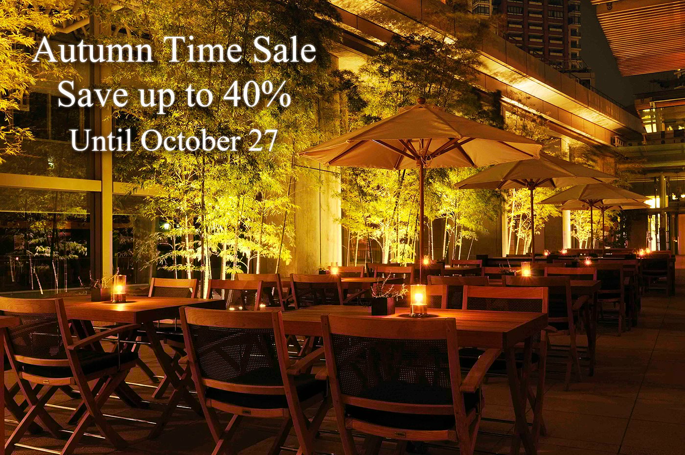 【最大40％オフ 秋のタイムセール～10/27まで】ダブルポイントキャンペーンも！鉄板焼や寿司、人気ビュッフェなど