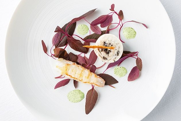 シェフズ スペシャル メニュー ドーバーソールのルーラード スカンピ パセリソース