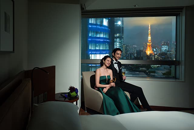 グランド ハイアット 東京の東京タワーが見える客室　ウエディングイメージ　2025